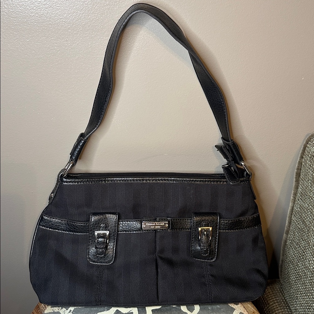 Etienne Aigner vintage  San Francisco Collection black fabric & leather bag